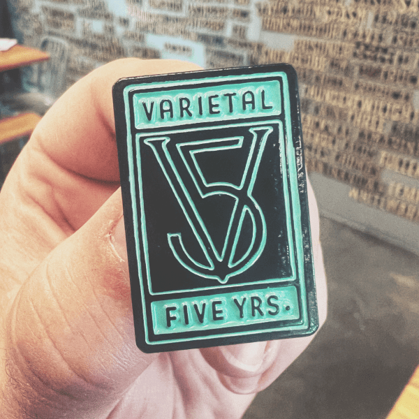 Varietal Beer Co. 5th Anniversary enamel pin